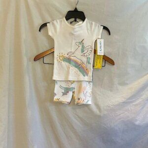 Carter's Carter's Unicorn  Rainbow Tie Dye 4 Piece Pajama Set NWT Snug Fitting